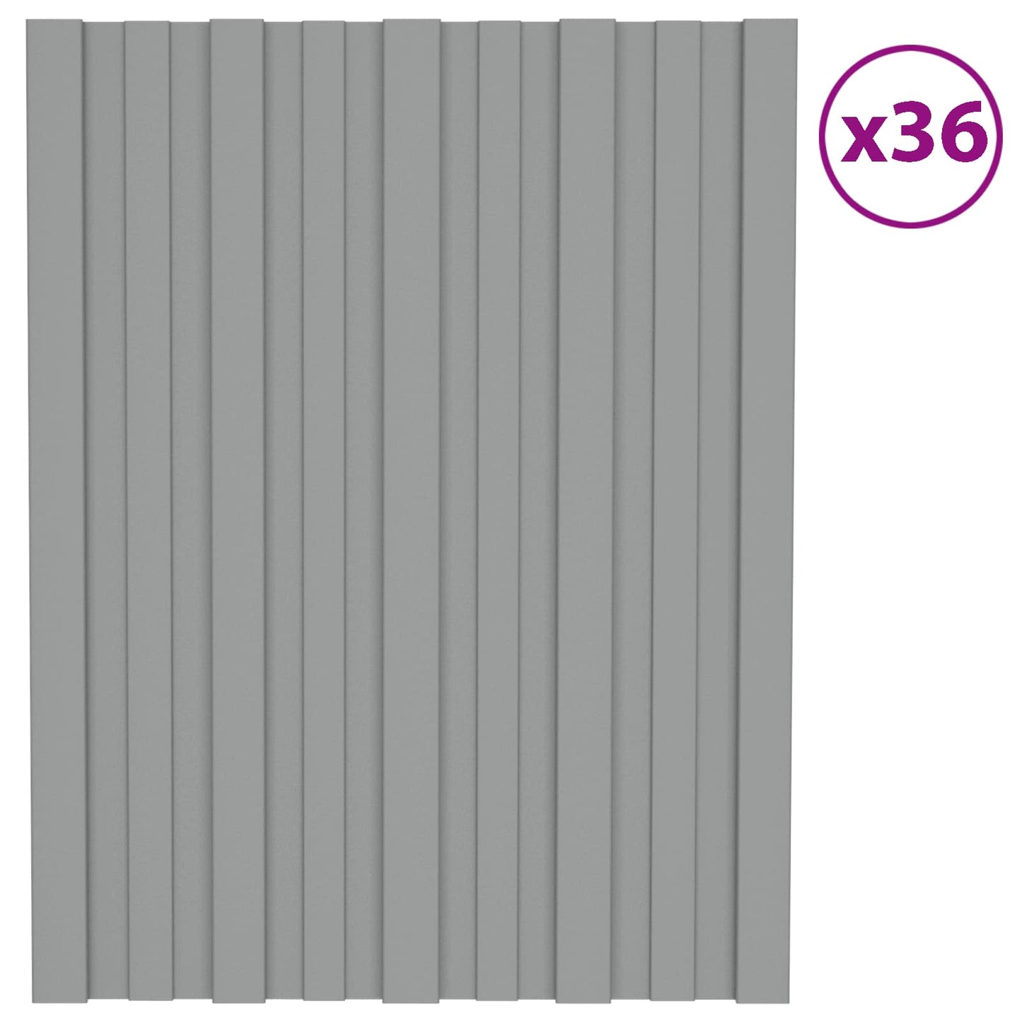 vidaXL Πάνελ οροφής 36 pcs Γκρι 60 x 45 cm Γαλβανισμένος χάλυβας