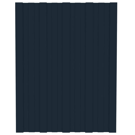 vidaXL Πάνελ Οροφής 12 τεμ. Ανθρακί 60 x 45 εκ.από Γαλβανιζέ Ατσάλι