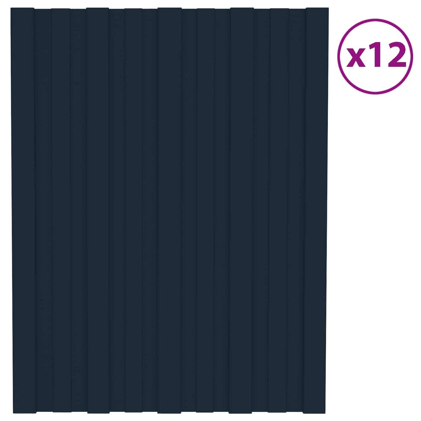 vidaXL Πάνελ οροφής 12 pcs Ανθρακί 60 x 45 cm Γαλβανισμένος χάλυβας