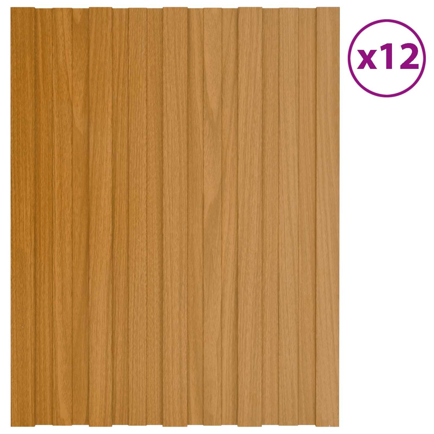 vidaXL Πάνελ οροφής 12 pcs Φυσικό 60 x 45 cm Γαλβανισμένος χάλυβας