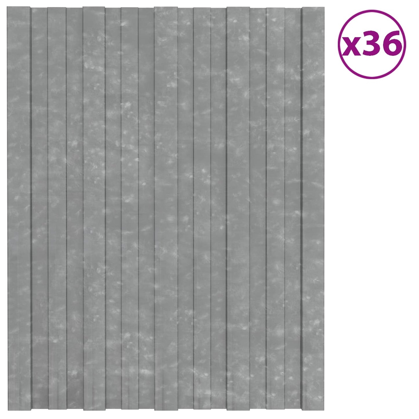 vidaXL Πάνελ οροφής 36 pcs Ασημί 60 x 45 cm Γαλβανισμένος χάλυβας