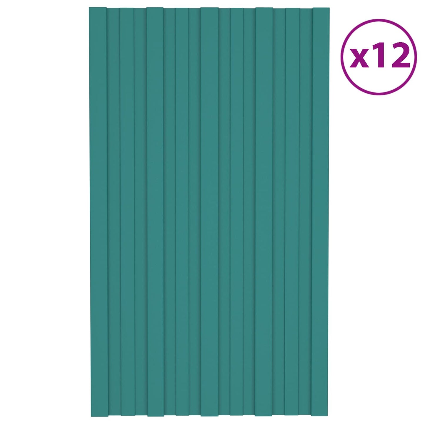 vidaXL Πάνελ οροφής 12 pcs Πράσινο 80 x 45 cm Γαλβανισμένος χάλυβας