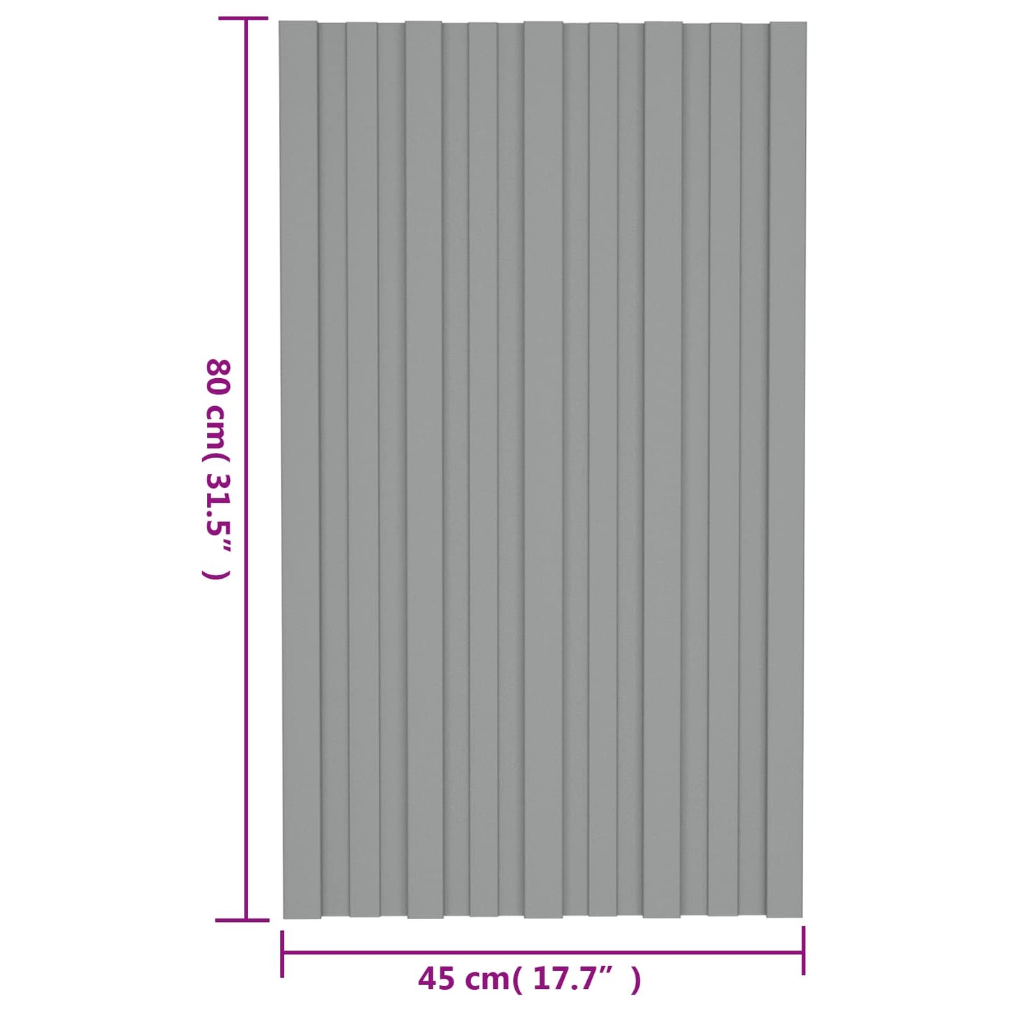 vidaXL Πάνελ οροφής 12 pcs Γκρι 80 x 45 cm Γαλβανισμένος χάλυβας