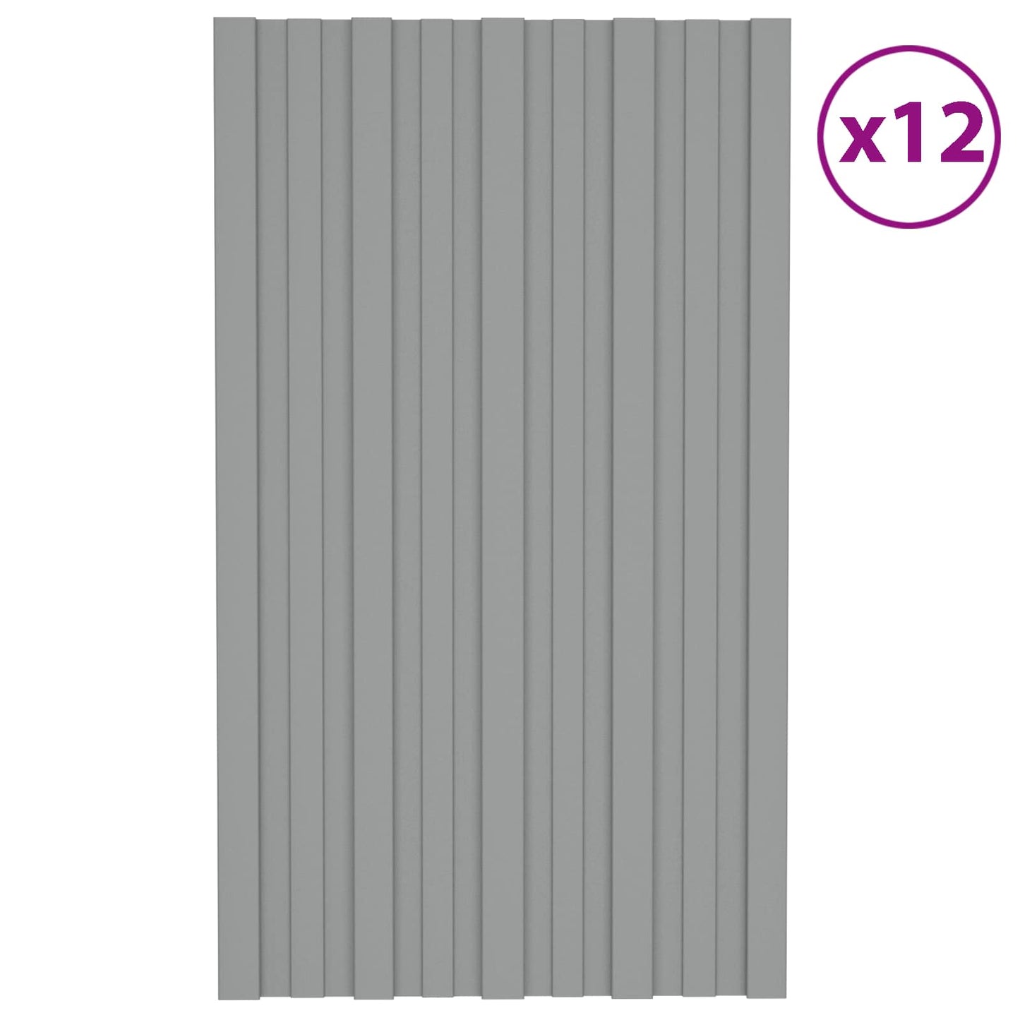 vidaXL Πάνελ οροφής 12 pcs Γκρι 80 x 45 cm Γαλβανισμένος χάλυβας