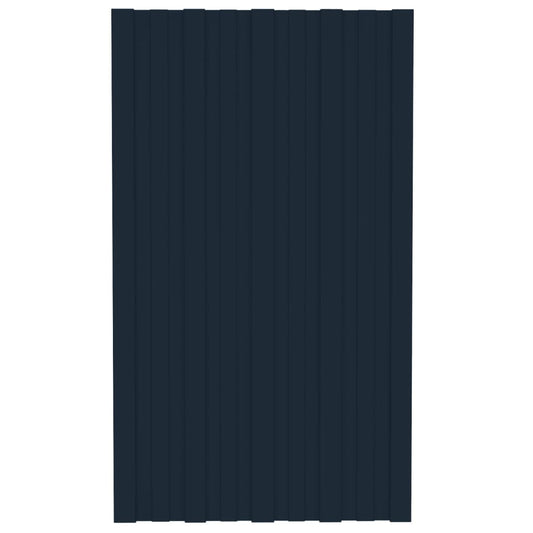 vidaXL Πάνελ Οροφής 12 τεμ. Ανθρακί 80 x 45 εκ. από Γαλβανιζέ Ατσάλι