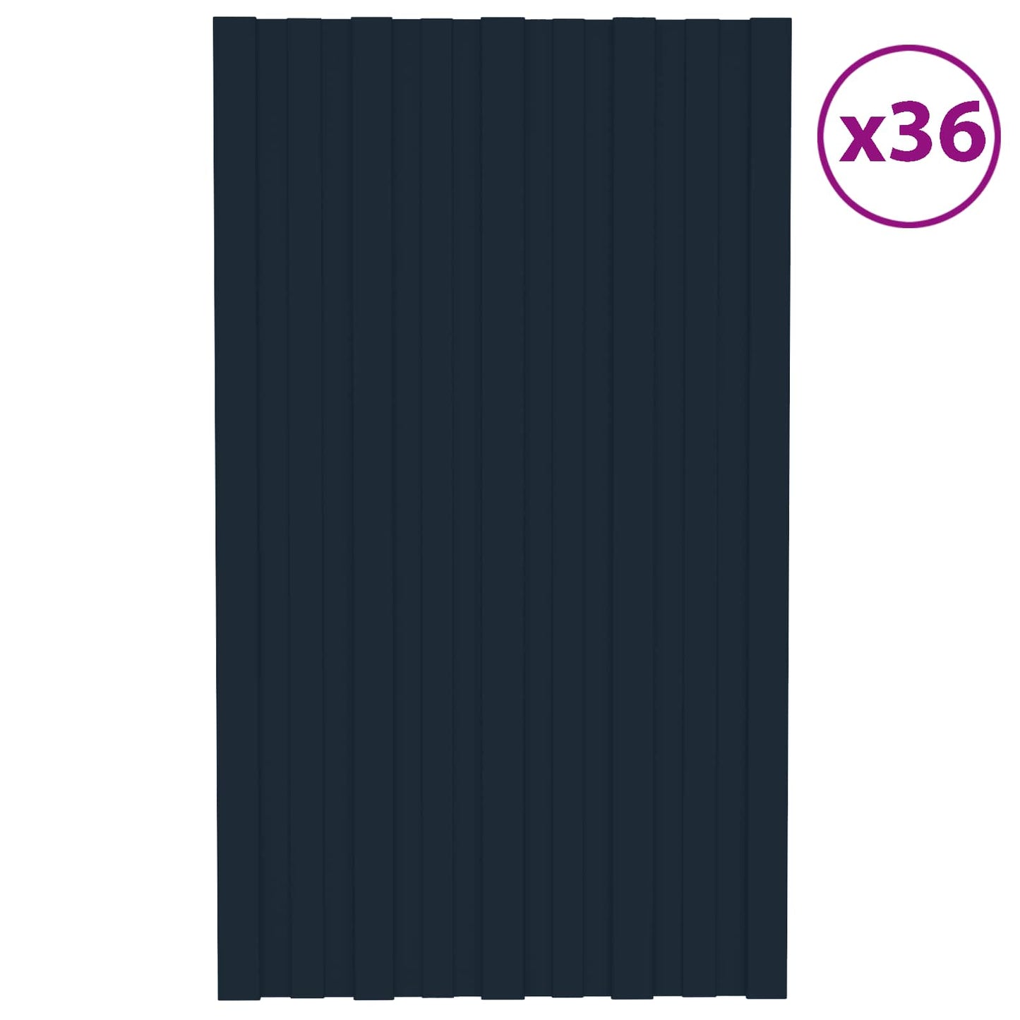 vidaXL Πάνελ οροφής 36 pcs Ανθρακί 80 x 45 cm Γαλβανισμένος χάλυβας