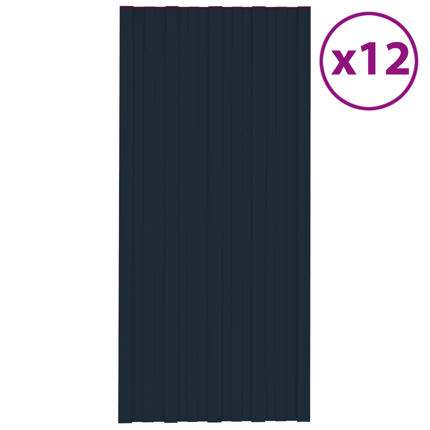vidaXL Πάνελ οροφής 12 pcs Ανθρακί 100 x 45 cm Γαλβανισμένος χάλυβας