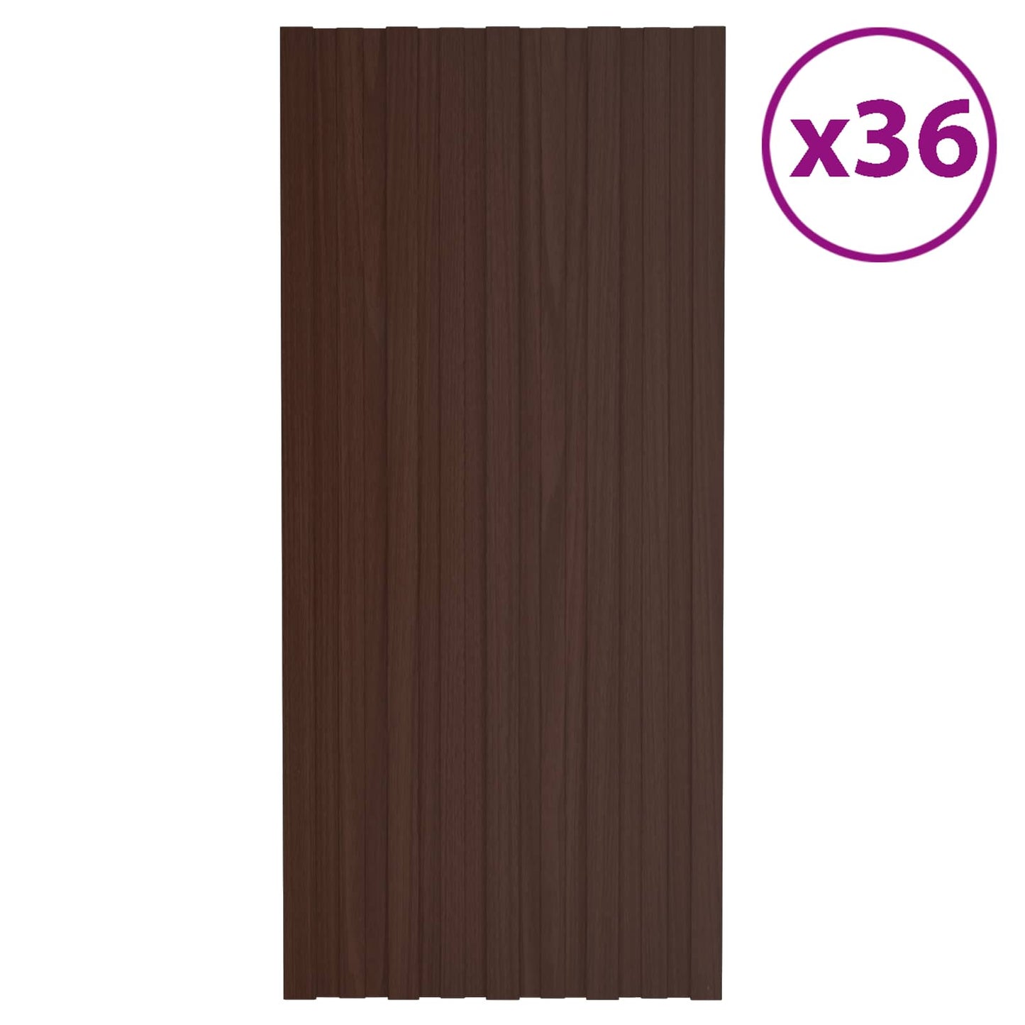 vidaXL Πάνελ οροφής 36 pcs Καφέ 100 x 45 cm Γαλβανισμένος χάλυβας