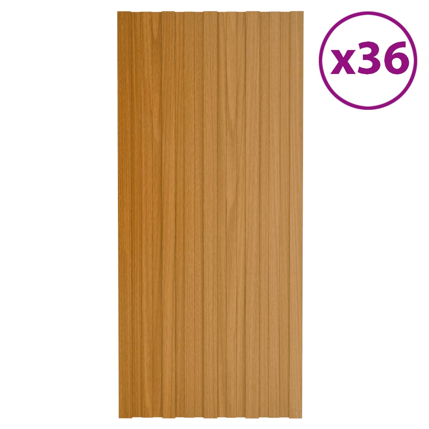 vidaXL Πάνελ οροφής 36 pcs Φυσικό 100 x 45 cm Γαλβανισμένος χάλυβας