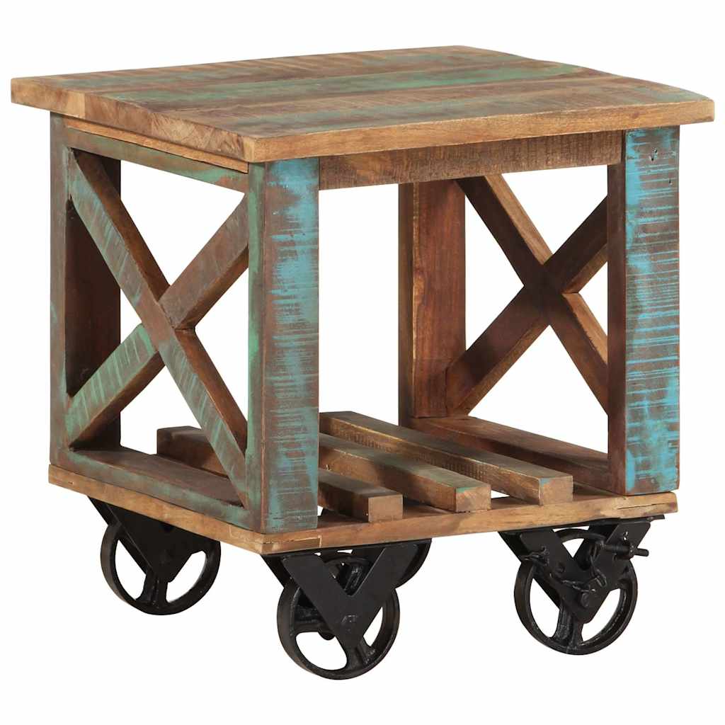vidaXL Τραπεζάκι με Τροχούς 40x40x42 εκ. από Μασίφ Ανακυκλωμένο Ξύλο
