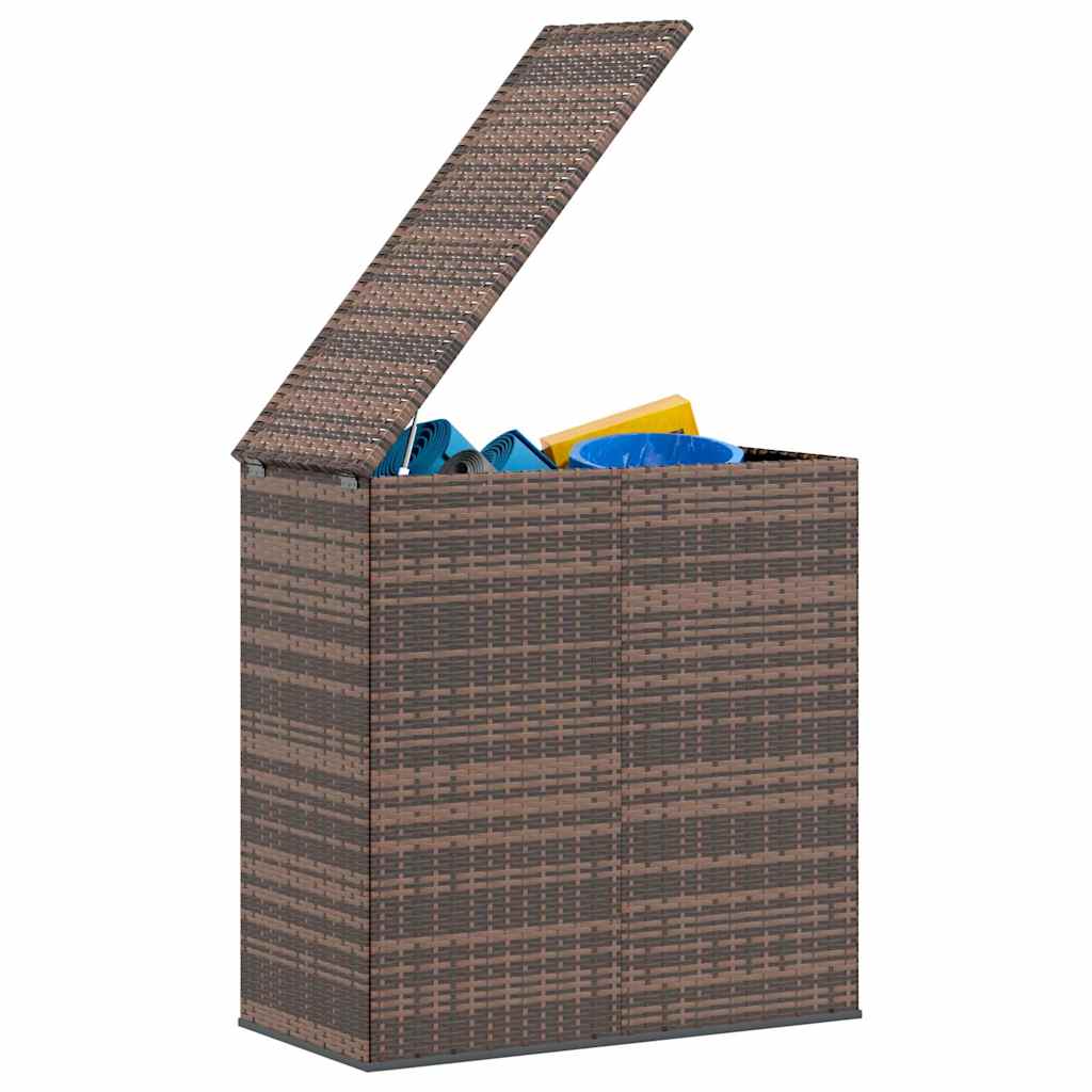 vidaXL Κουτί Μαξιλαριού Κήπου Καφέ 100x49x103,5 εκ. Ρατάν Πολυαιθ.