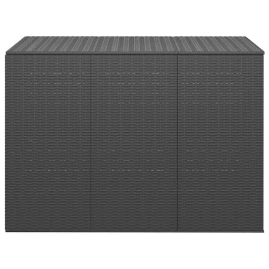vidaXL Κουτί Μαξιλαριού Κήπου Μαύρο 145x100x103 εκ. Ρατάν Πολυαιθ.