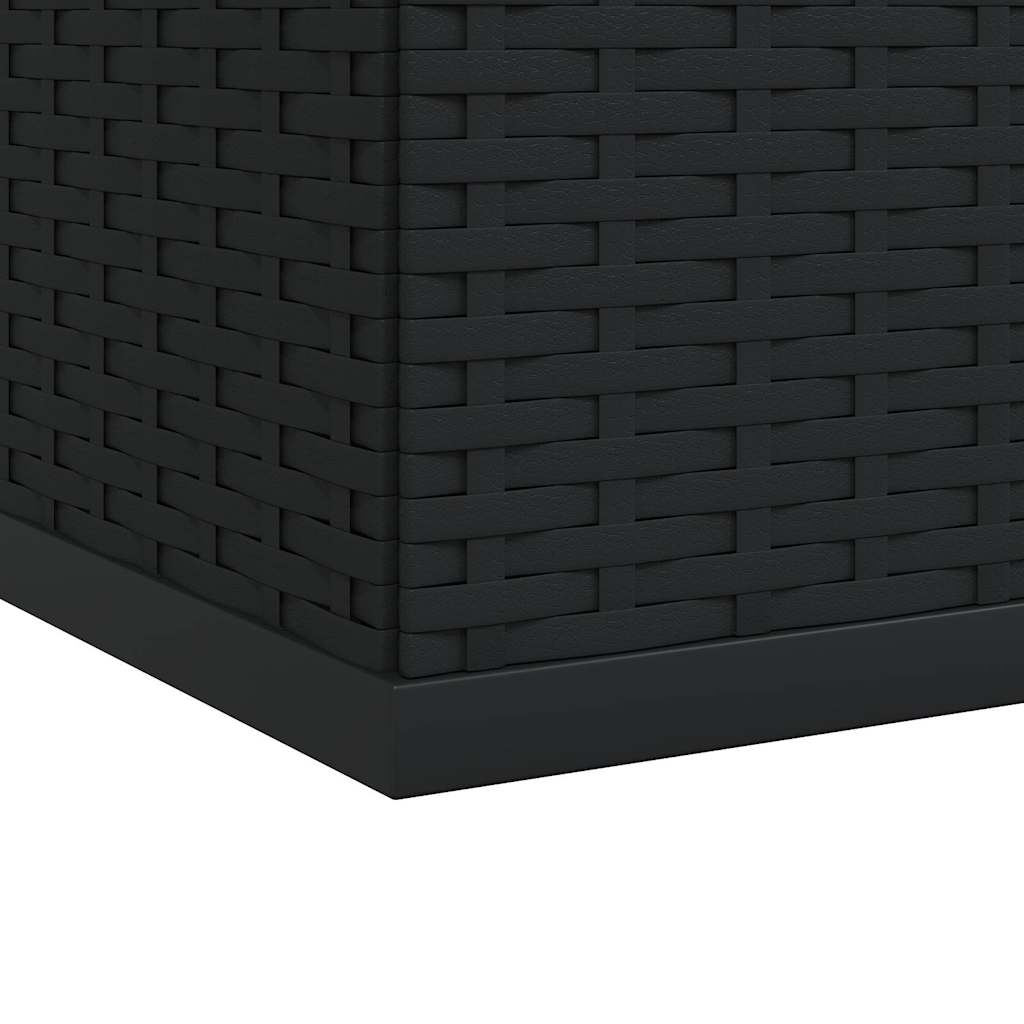 vidaXL Κουτί Μαξιλαριού Κήπου Μαύρο 145x100x103 εκ. Ρατάν Πολυαιθ.