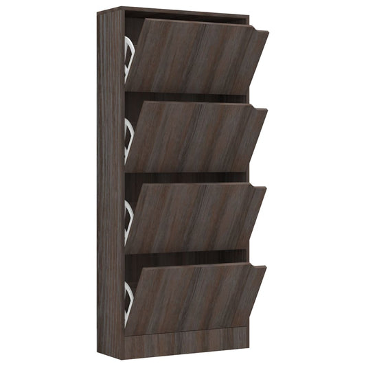 vidaXL Παπουτσοθήκη 4 Πόρτες Γκρι Sonoma Δρυς 59x24x136 εκ Επεξ. Ξύλο