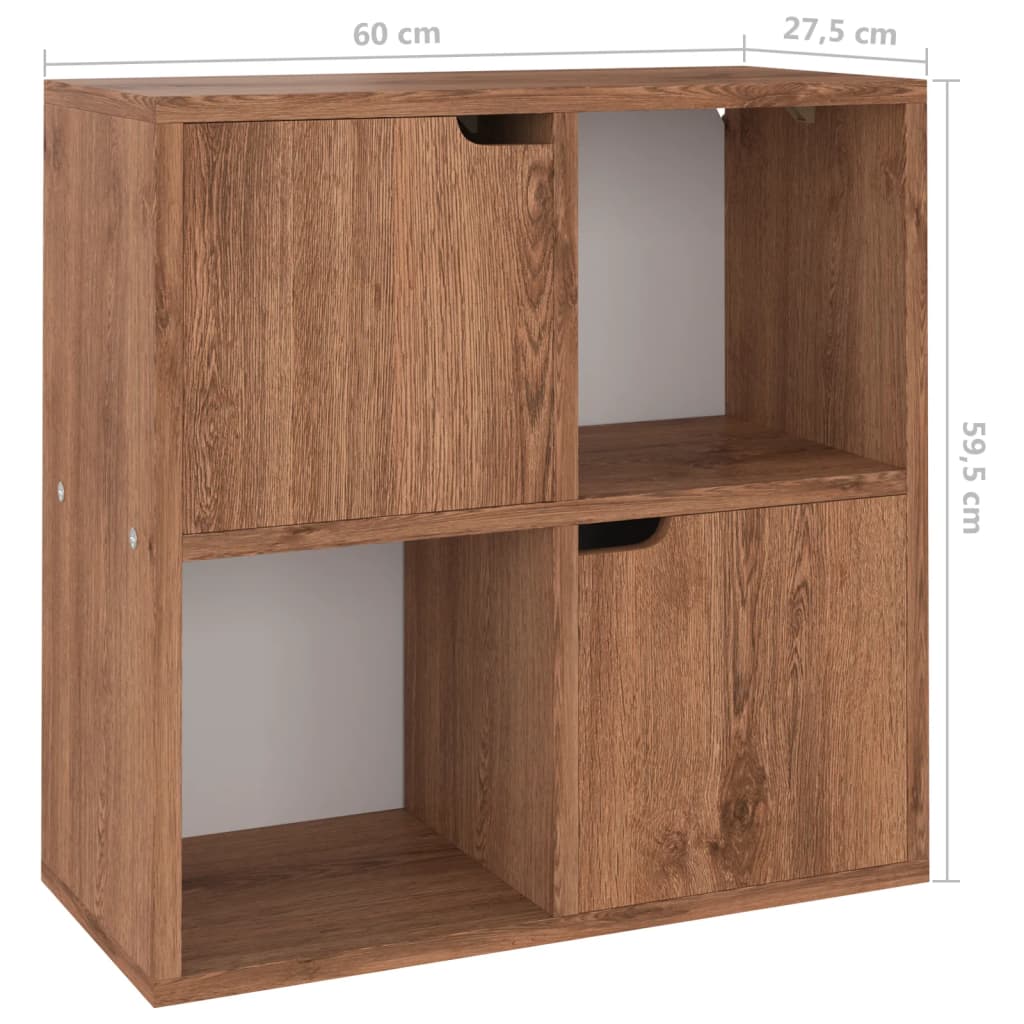 vidaXL Βιβλιοθήκη Χρώμα Καφέ Δρυς 60 x 27,5 x 59,5 εκ. από Επεξ. Ξύλο
