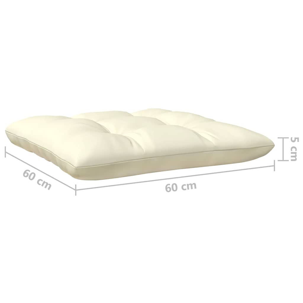 vidaXL Σαλόνι Κήπου Σετ 3 τεμ. από Μασίφ Ξύλο Πεύκου & Κρεμ Μαξιλάρια