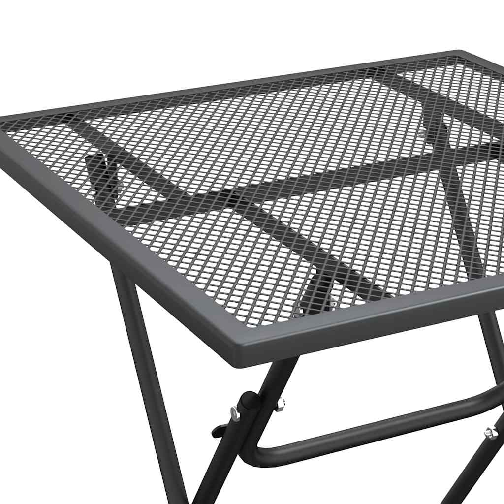 vidaXL Τραπέζι Κήπου Ανθρακί 60x60x72 εκ. από Εκτεταμένο Μεταλ. Πλέγμα