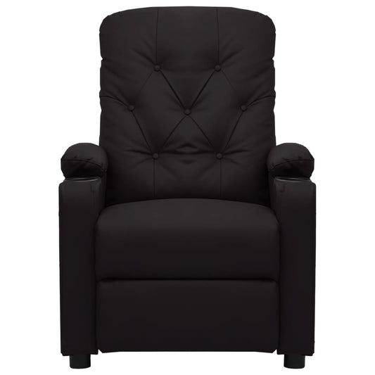 vidaXL Πολυθρόνα Ανακλινόμενη Μαύρη από Συνθετικό Δέρμα