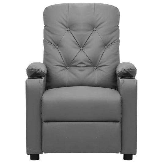vidaXL Πολυθρόνα Ανακλινόμενη Γκρι από Συνθετικό Δέρμα