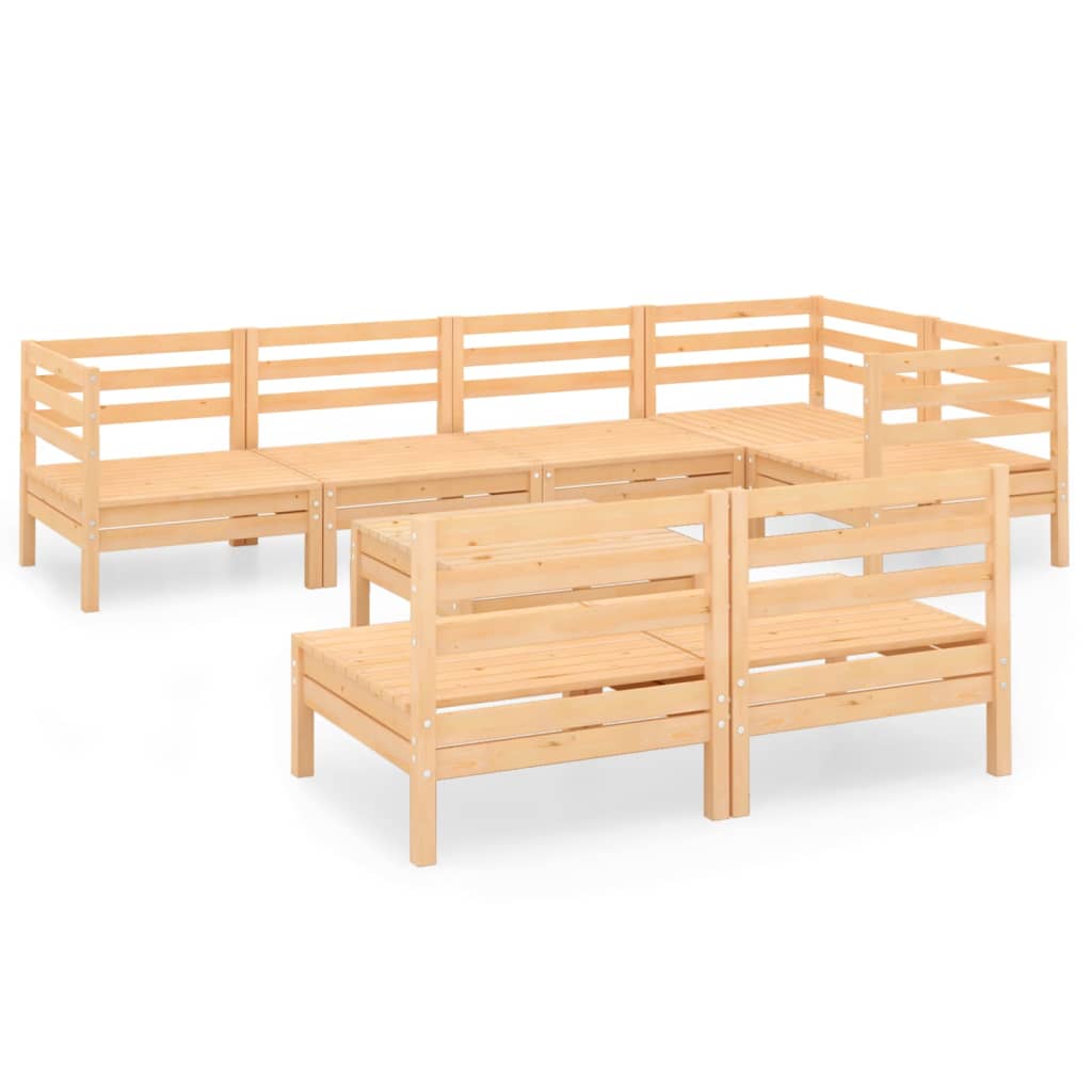 vidaXL Σαλόνι Κήπου Σετ 8 Τεμαχίων από Μασίφ Ξύλο Πεύκου