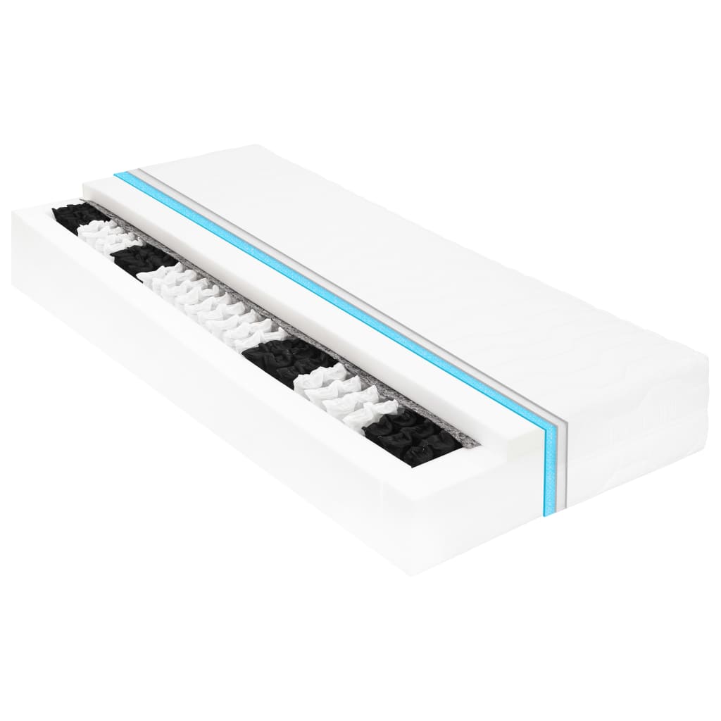 vidaXL Καναπές Κρεβάτι με Στρώμα 90 x 200 εκ. Γκρι Μασίφ Ξύλο Πεύκου