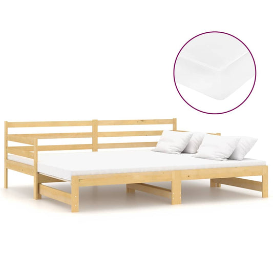 vidaXL Καναπές Κρεβάτι Συρόμενος 2x(90x200) εκ. από Μασίφ Ξύλο Πεύκου