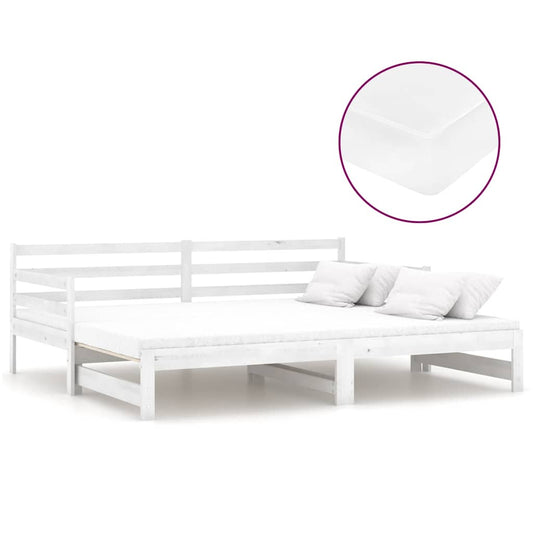vidaXL Καναπές Κρεβάτι Συρόμενος Λευκός 2x(90x200) εκ. Ξύλο Πεύκου