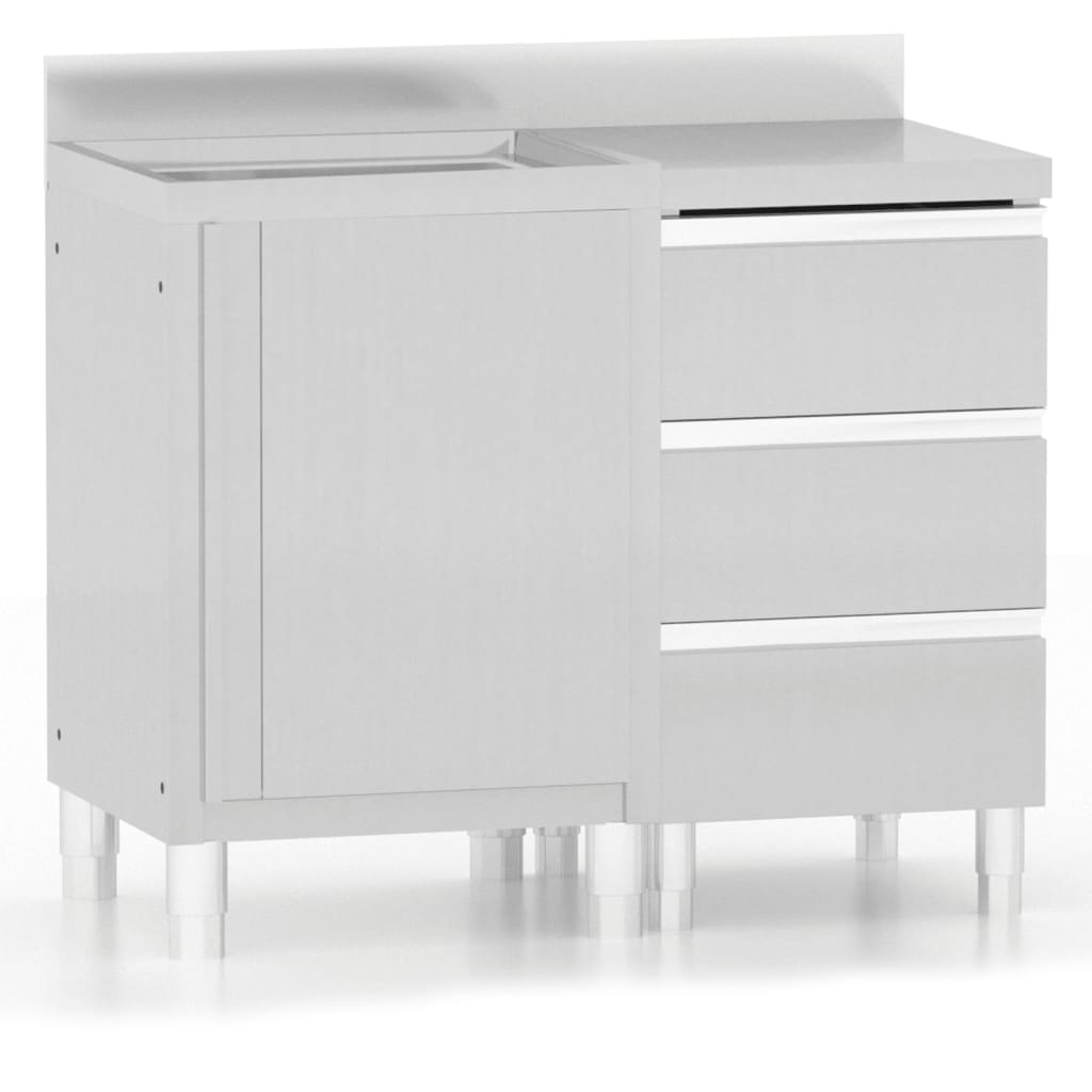 vidaXL Επαγγελματικά Ντουλάπια Κουζίνας 2 τεμ. από Ανοξείδωτο Ατσάλι