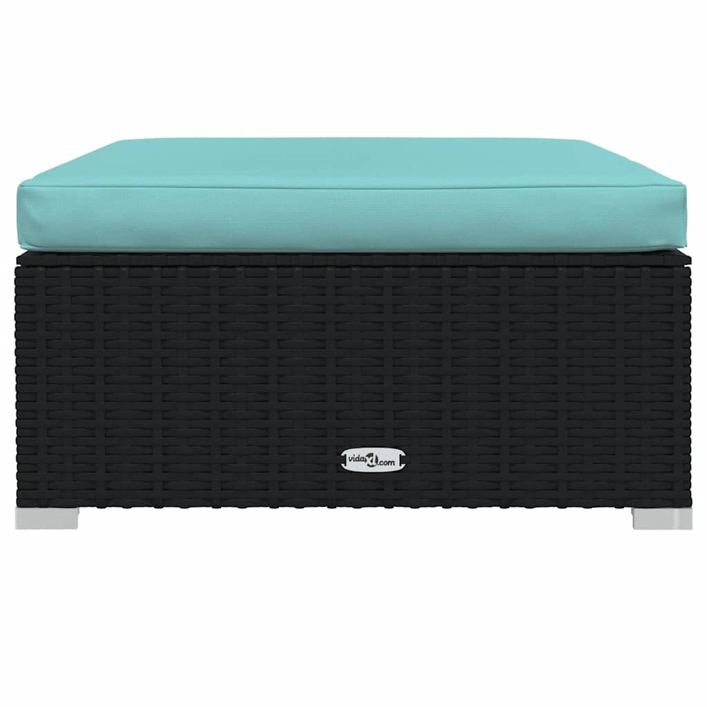 vidaXL Σαλόνι Κήπου Σετ 4 Τεμαχίων Μαύρο Συνθετικό Ρατάν με Μαξιλάρια