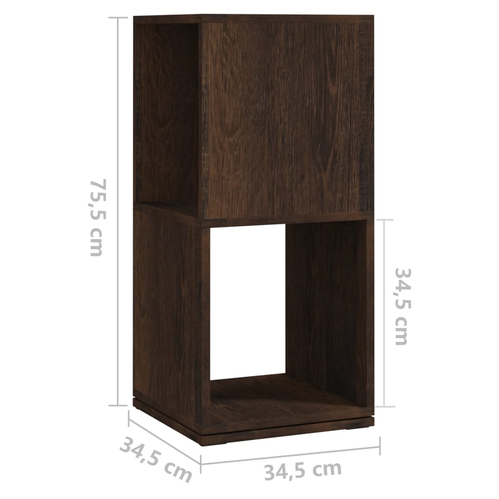 vidaXL Ντουλάπι Περιστρ. Καπνιστή Δρυς 34,5x34,5x75,5 εκ. Επεξ. Ξύλο