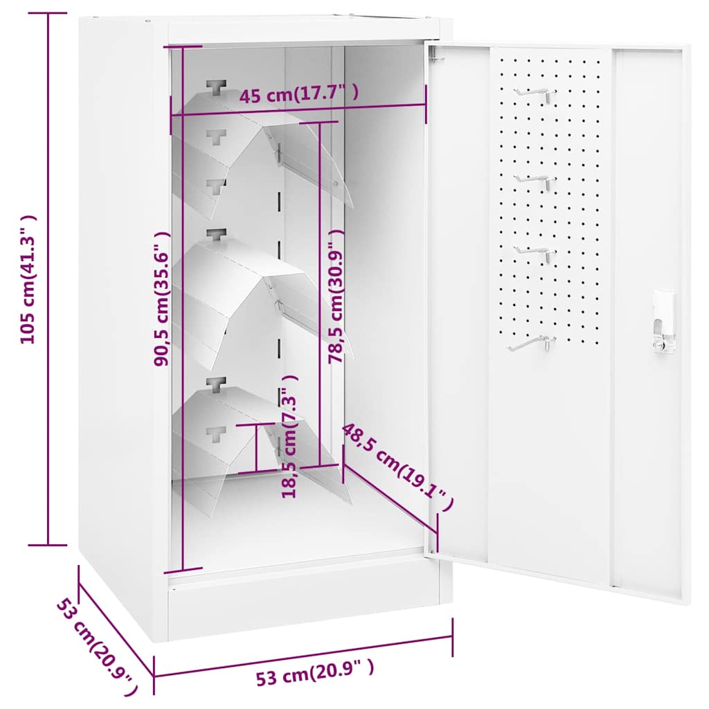 vidaXL Ντουλάπα για Σέλα Λευκό 53 x 53 x 105 εκ. Ατσάλινο