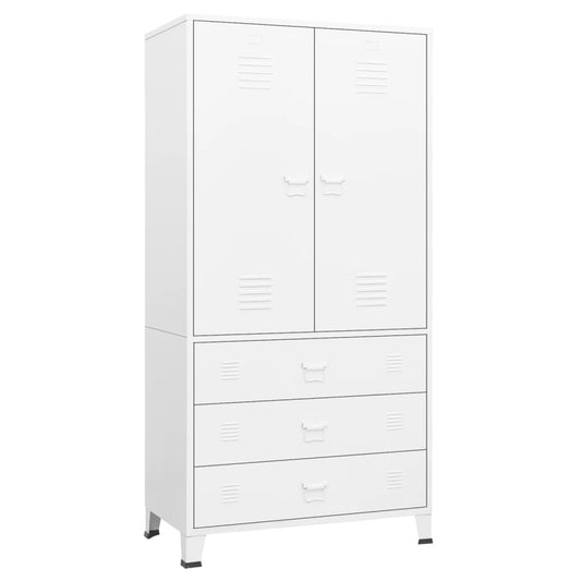 vidaXL Ντουλάπα Βιομηχανική Λευκή 90 x 50 x 180 εκ. Μεταλλική