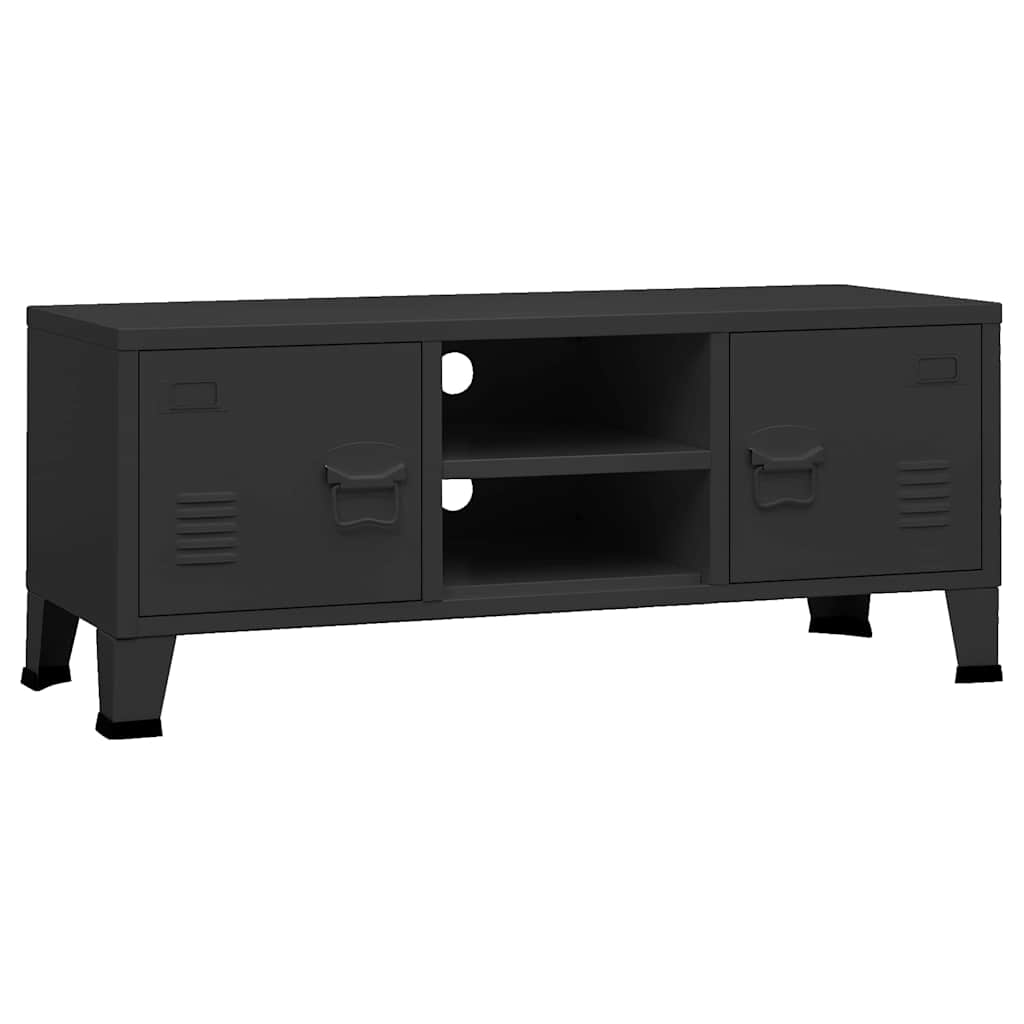 vidaXL Έπιπλο Τηλεόρασης Βιομηχανικό Μαύρο 105 x 35 x 42 εκ. Μεταλλικό