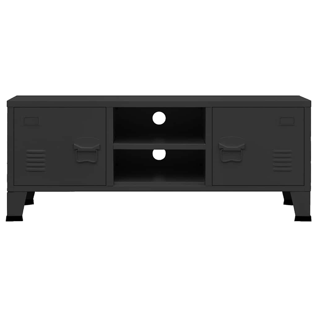 vidaXL Έπιπλο Τηλεόρασης Βιομηχανικό Μαύρο 105 x 35 x 42 εκ. Μεταλλικό