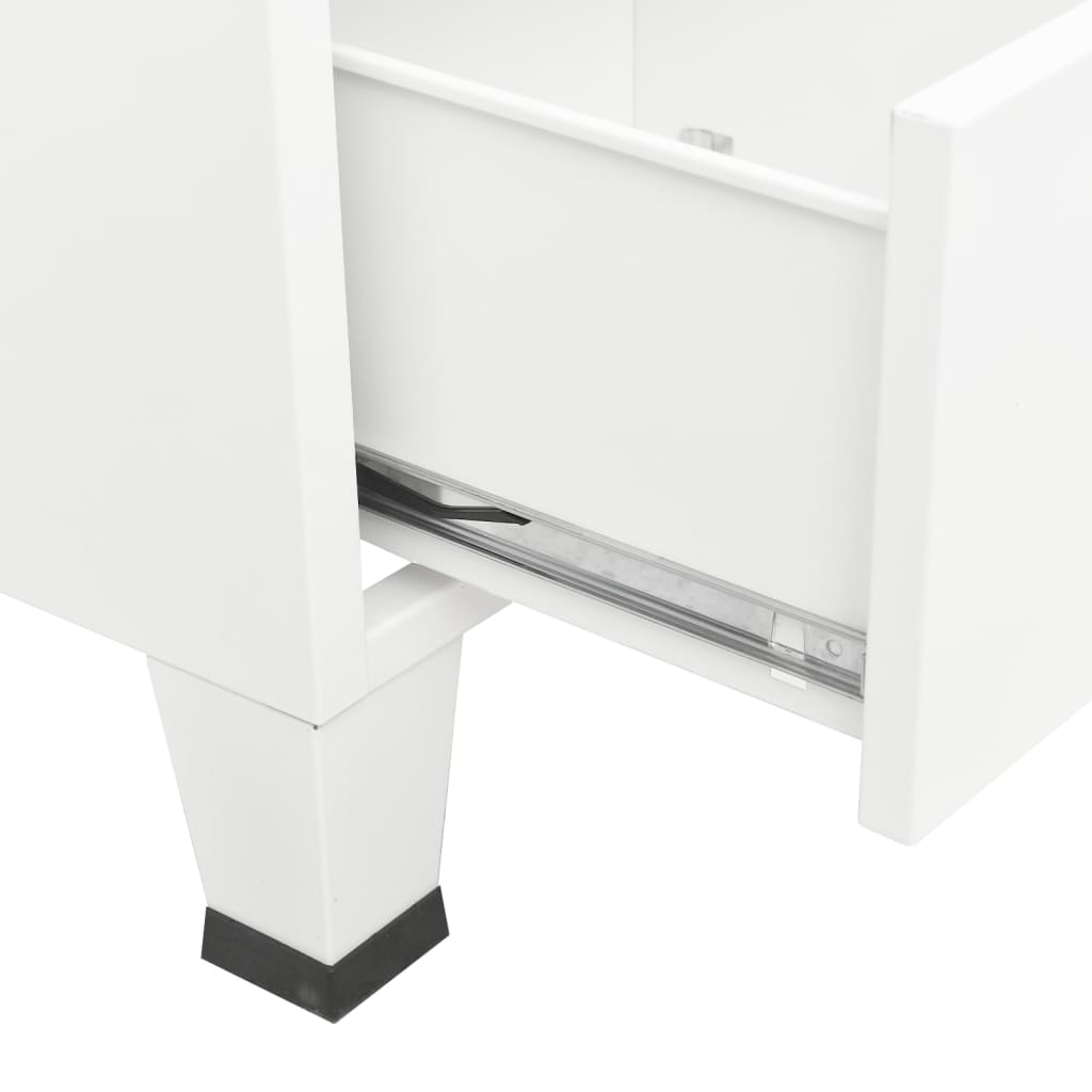vidaXL Αρχειοθήκη Βιομηχανικού Στιλ Λευκή 70 x 40 x 115 εκ. Ατσάλινη