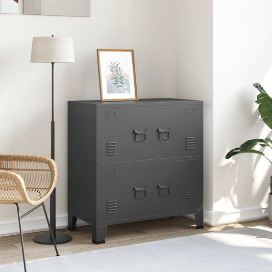 vidaXL Αρχειοθήκη Βιομηχανικού Στιλ Ανθρακί 75 x 40 x 80 εκ. Ατσάλινη