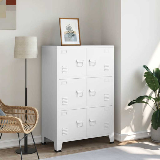 vidaXL Αρχειοθήκη Βιομηχανικού Στιλ Λευκή 75 x 40 x 115 εκ. Ατσάλινη