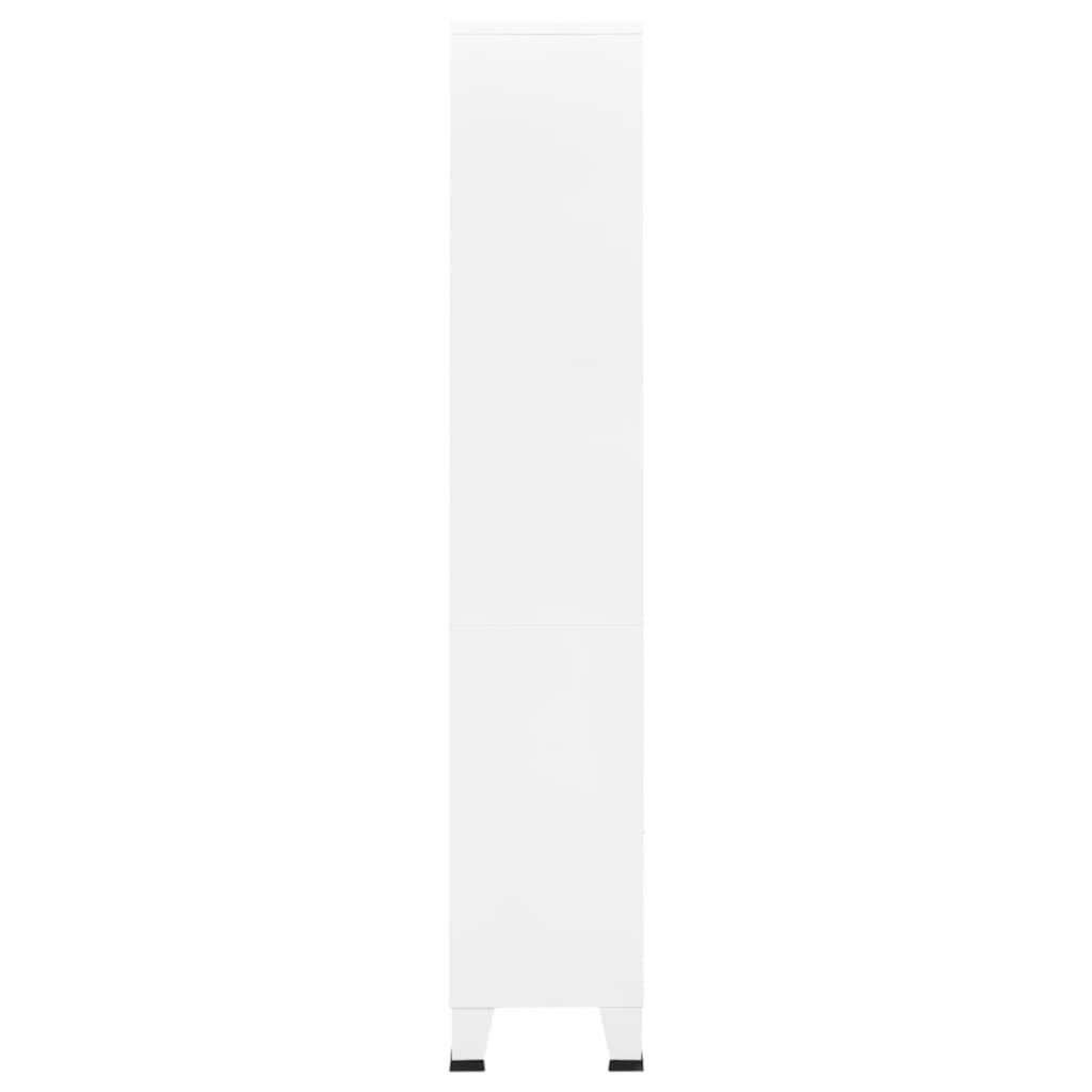 vidaXL Βιομηχανική Βιβλιοθήκη Λευκή 80 x 32 x 180 εκ. Ατσάλινη