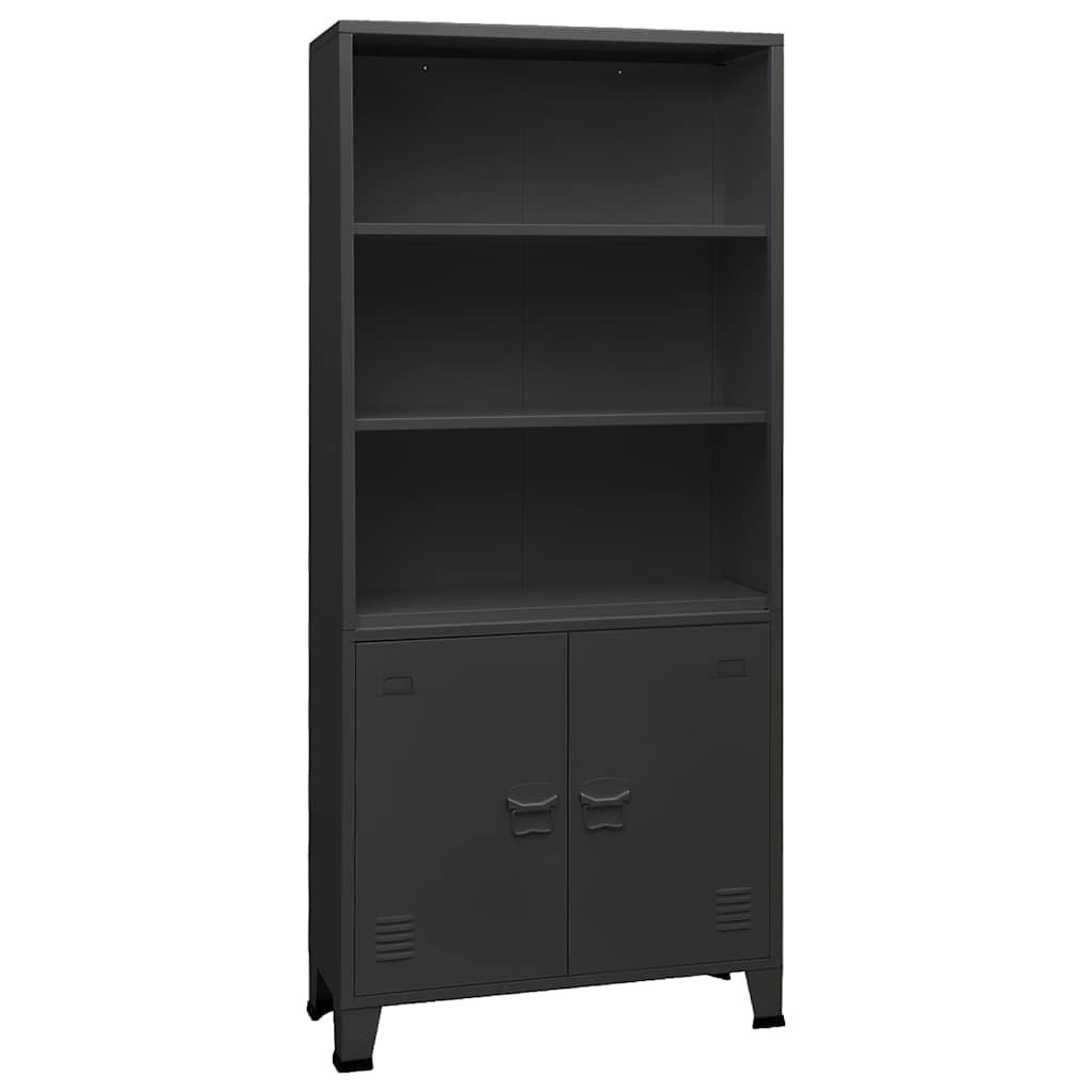 vidaXL Βιομηχανική Βιβλιοθήκη Ανθρακί 80 x 32 x 180 εκ. Ατσάλινη