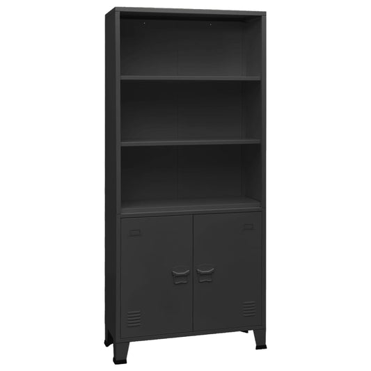 vidaXL Βιομηχανική Βιβλιοθήκη Ανθρακί 80 x 32 x 180 εκ. Ατσάλινη