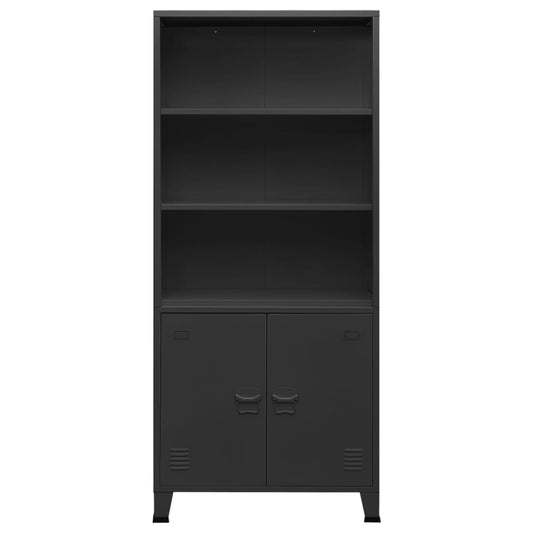 vidaXL Βιομηχανική Βιβλιοθήκη Ανθρακί 80 x 32 x 180 εκ. Ατσάλινη