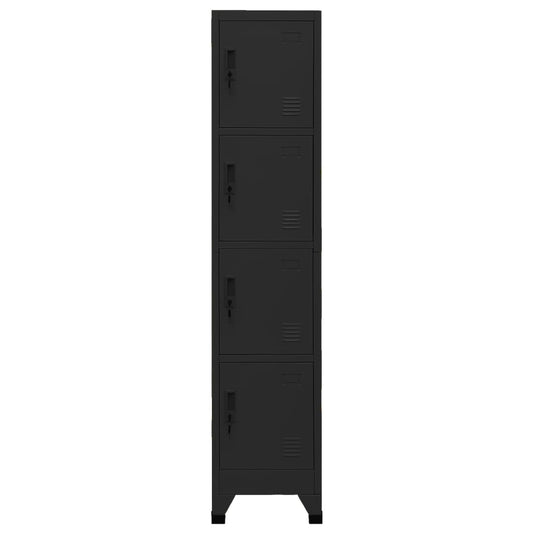 vidaXL Φοριαμός Μαύρος 38 x 45 x 180 εκ. Ατσάλινος