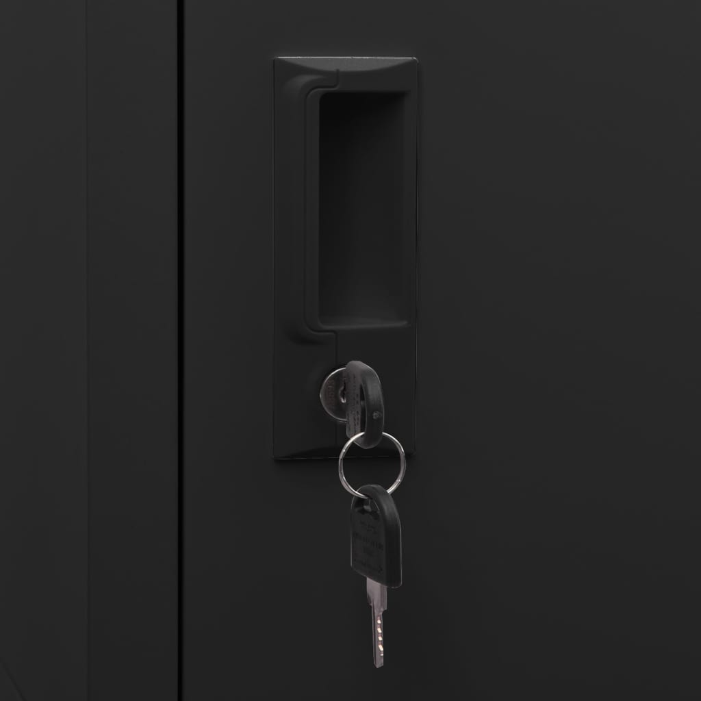 vidaXL Φοριαμός Μαύρος 38 x 40 x 180 εκ. Ατσάλινος