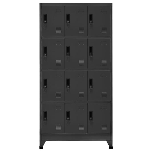 vidaXL Φοριαμός Ανθρακί 90 x 45 x 180 εκ. Ατσάλινος