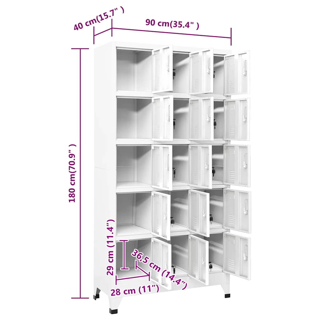 vidaXL Φοριαμός Ανοιχτό Γκρι 90 x 40 x 180 εκ. Ατσάλινος