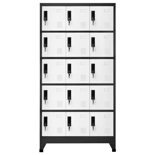 vidaXL Φοριαμός Ανθρακί και Λευκό 90 x 40 x 180 εκ. Ατσάλινος