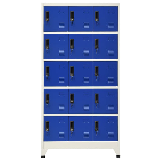 vidaXL Φοριαμός Γκρι και Μπλε 90 x 40 x 180 εκ. Ατσάλινος
