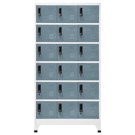 vidaXL Φοριαμός Ανοιχτό Γκρι & Σκούρο Γκρι 90 x 40 x 180 εκ. Ατσάλινος
