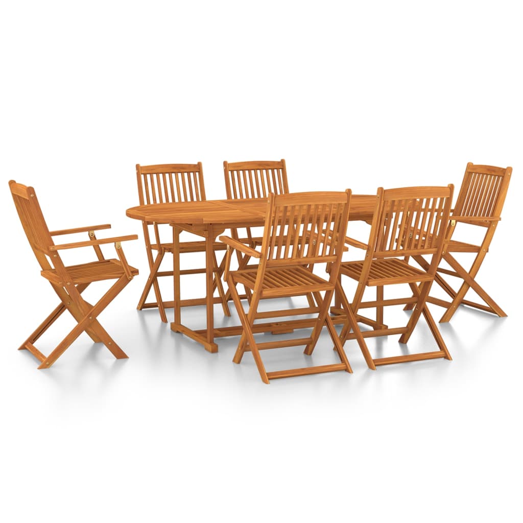 vidaXL Σετ Τραπεζαρίας Κήπου 7 Τεμαχίων 180x90x75 εκ. Μασίφ Ακακία