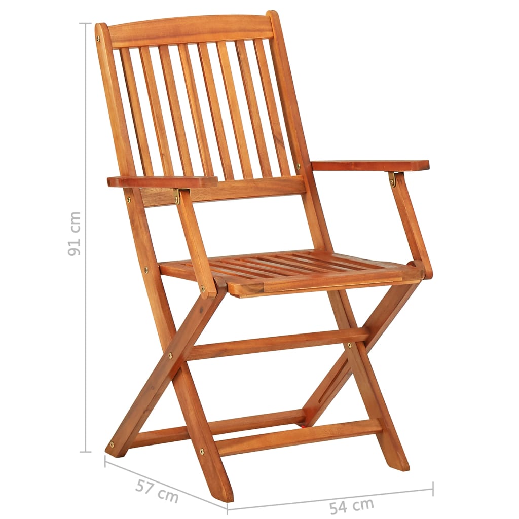 vidaXL Σετ Τραπεζαρίας Κήπου 7 Τεμαχίων 180x90x75 εκ. Μασίφ Ακακία